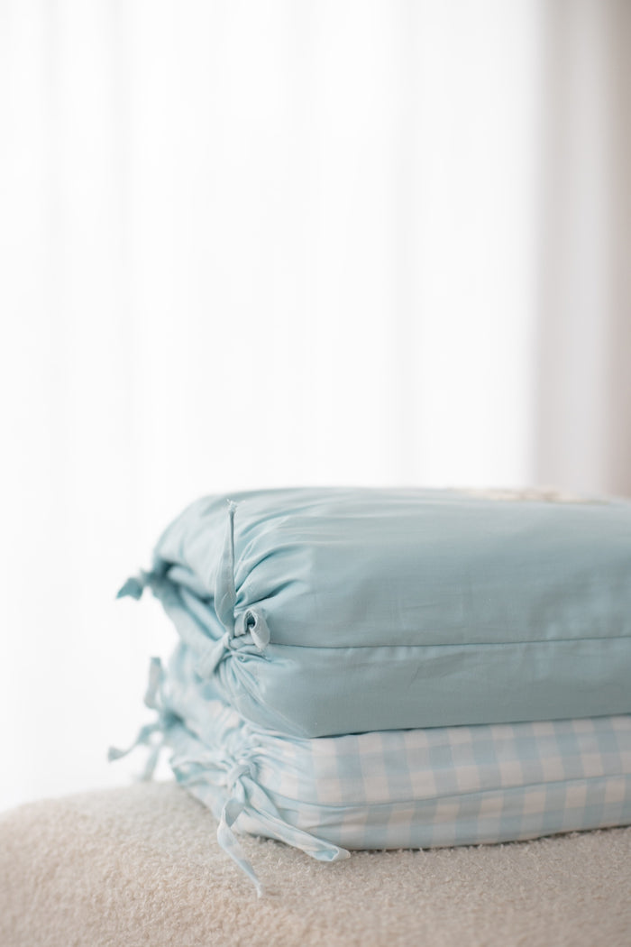 Waterproof Double Fitted Sheet - Solid Blue