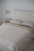 Waterproof Double Quilt Cover - Beige Gingham