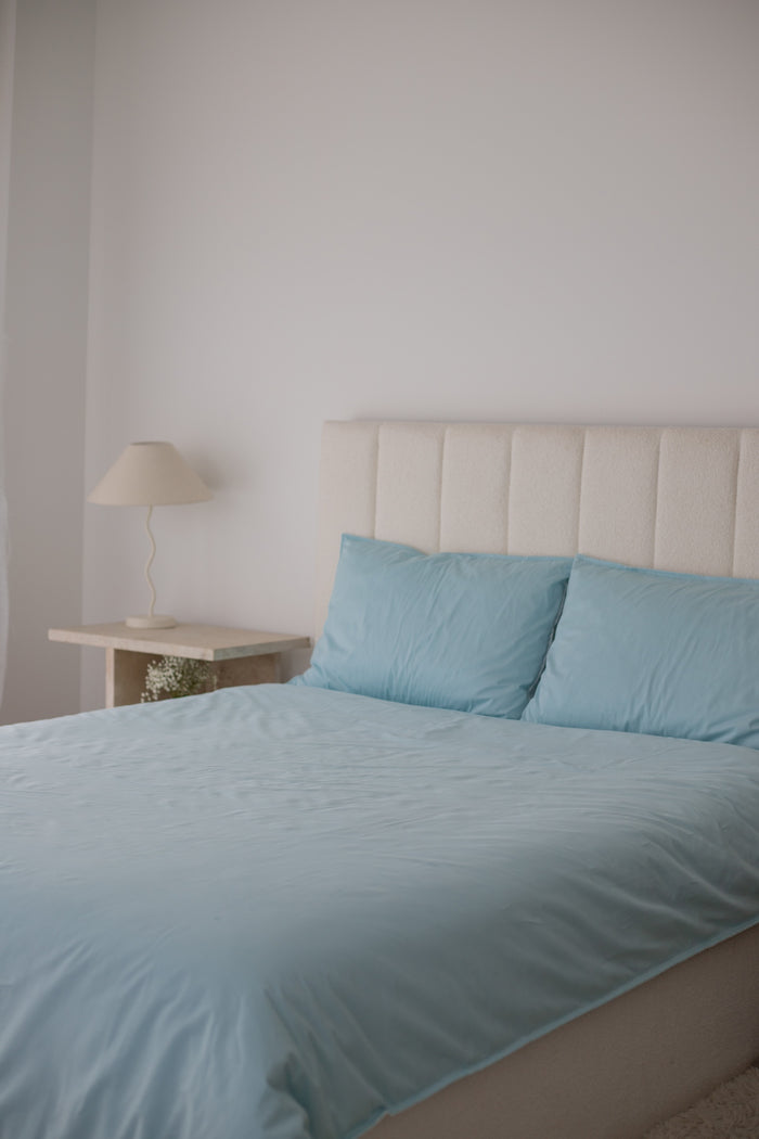 Waterproof Double Quilt Cover - Blue Gingham