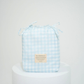 Waterproof King Single Fitted Sheet - Blue Gingham