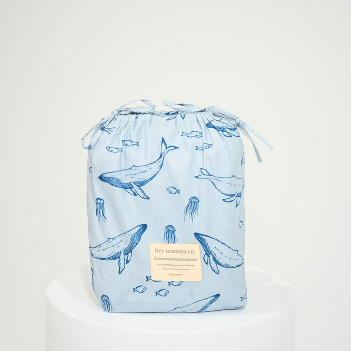 Waterproof King Single Fitted Sheet - Bowie
