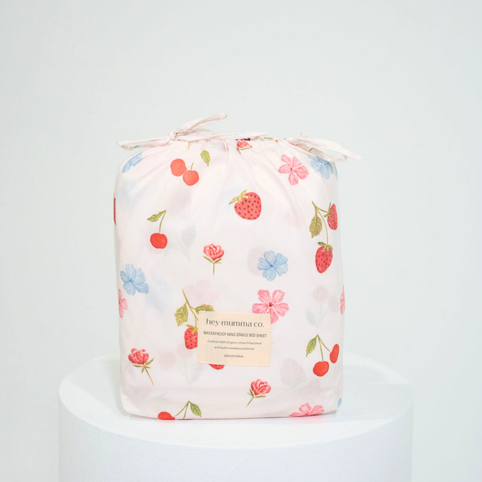 Waterproof King Single Fitted Sheet - Evie