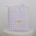Waterproof King Single Fitted Sheet - Lilac Gingham