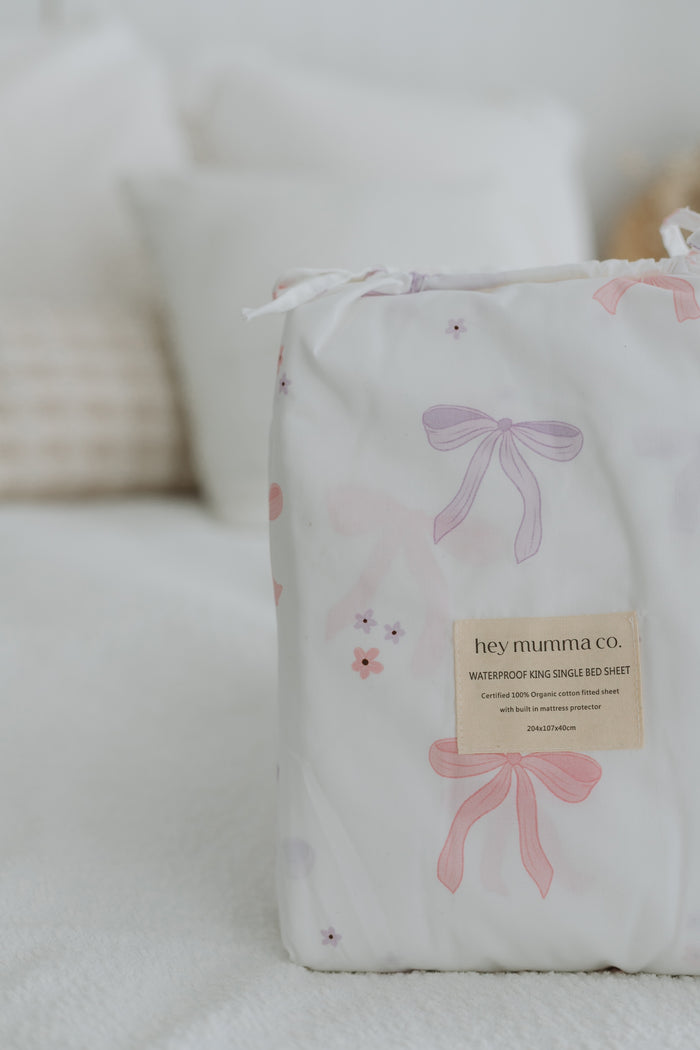 Waterproof King Single Fitted Sheet - Lottie