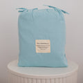 Waterproof King Single Fitted Sheet - Solid Blue