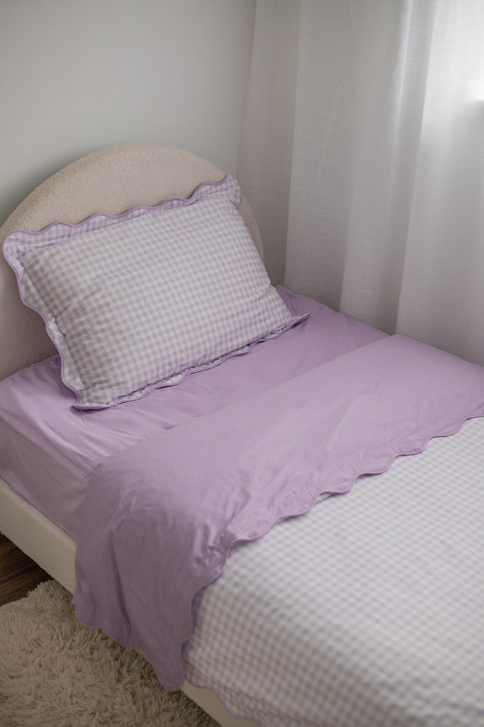 Waterproof King Single Fitted Sheet - Solid Lilac