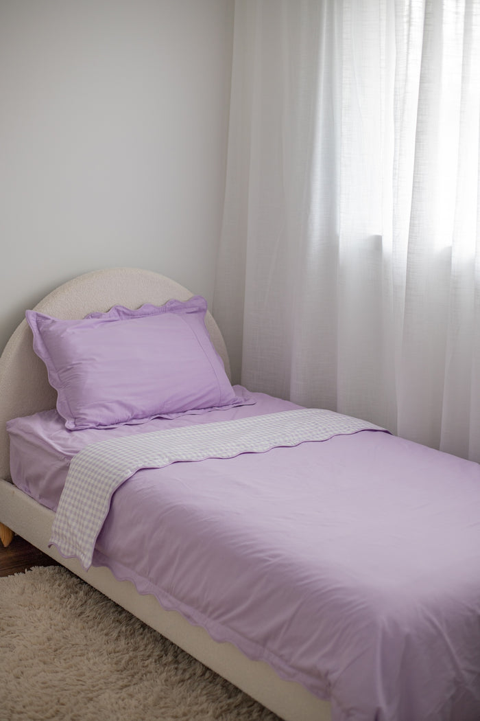 Waterproof King Single Fitted Sheet - Solid Lilac