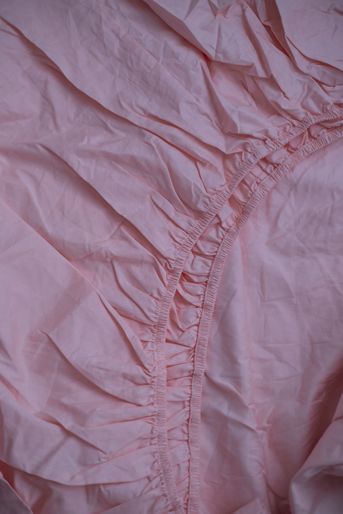 Waterproof King Single Fitted Sheet - Solid Pink