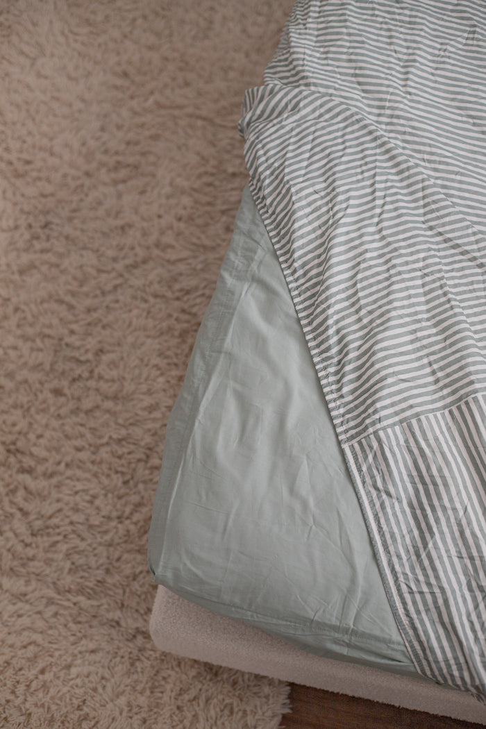 Waterproof King Single Fitted Sheet - Solid Sage