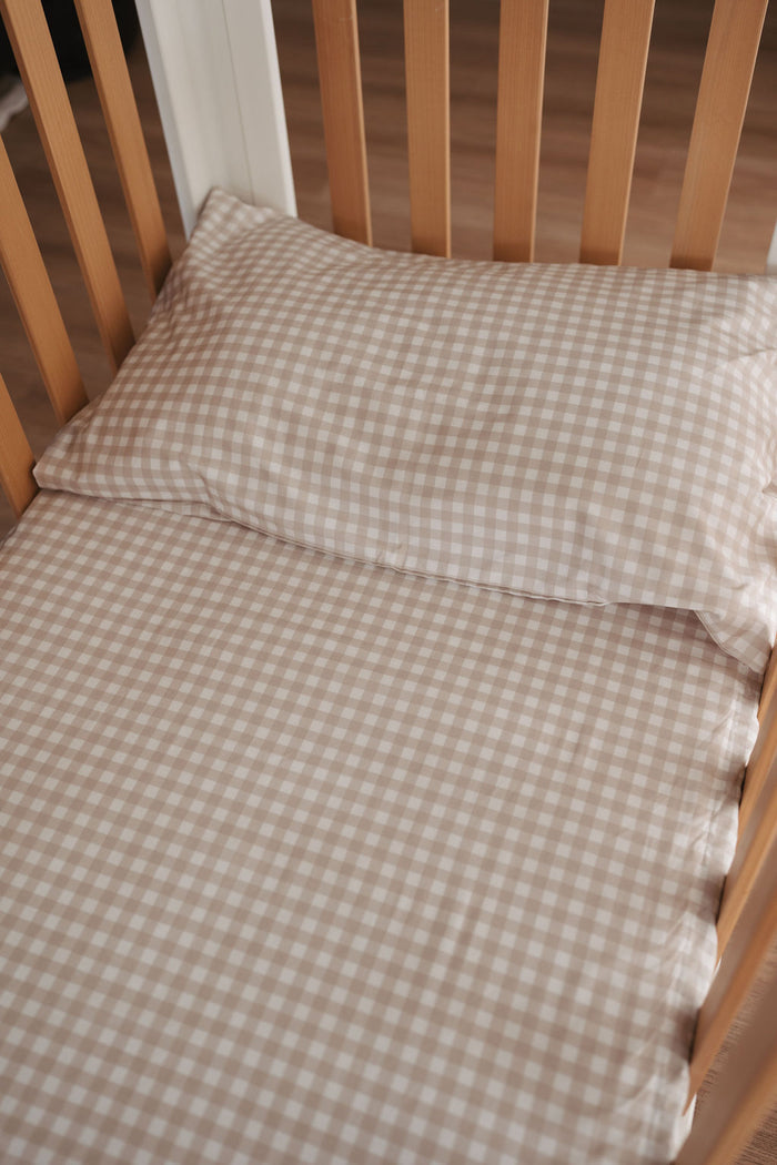 Waterproof Pillow Case - Beige Gingham