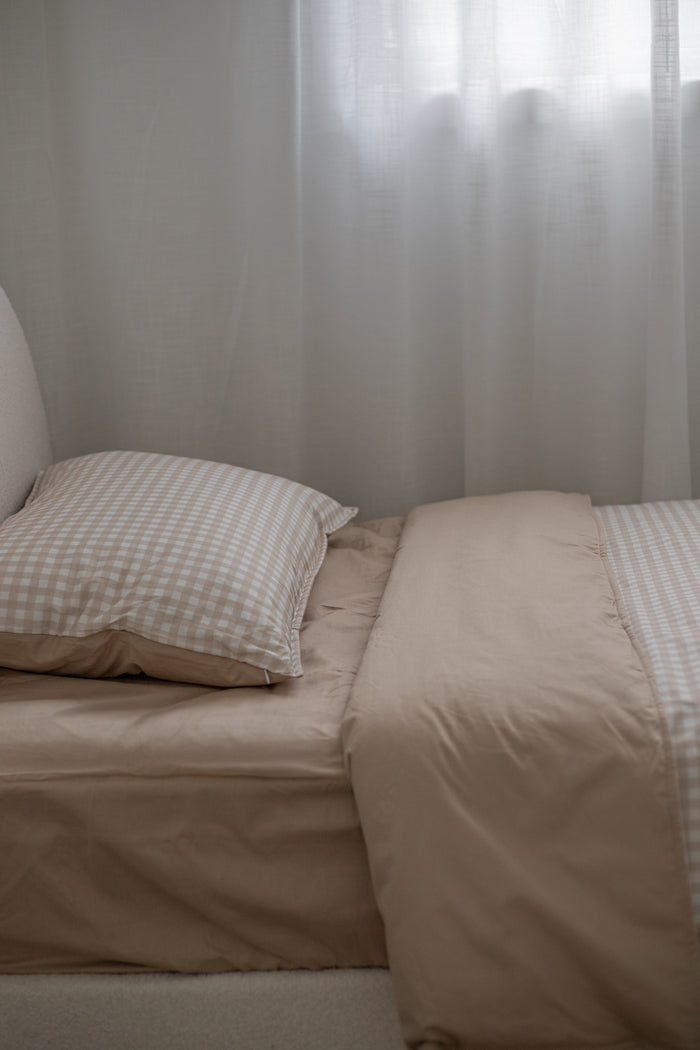 Waterproof Single Fitted Sheet - Solid Beige