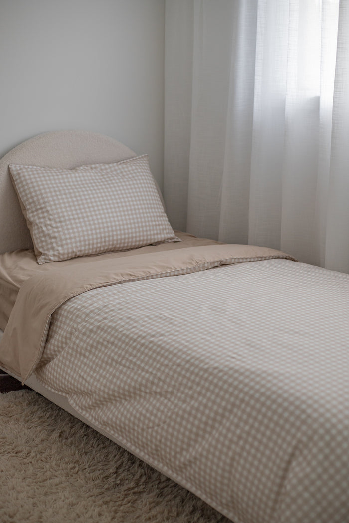Waterproof Single Fitted Sheet - Solid Beige