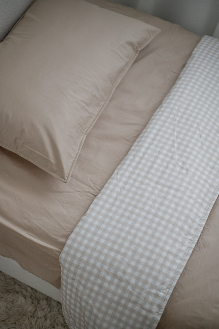 Waterproof Single Fitted Sheet - Solid Beige