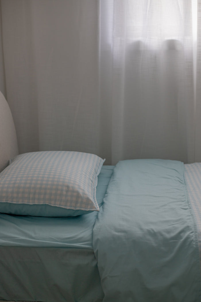 Waterproof Single Fitted Sheet - Solid Blue