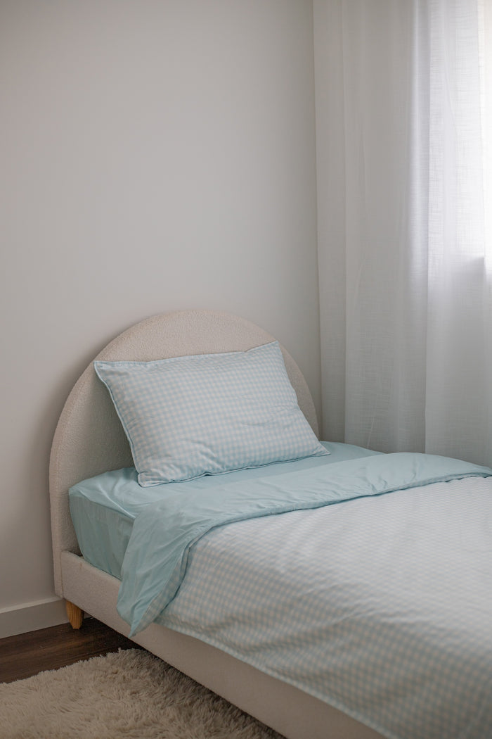 Waterproof Single Fitted Sheet - Solid Blue