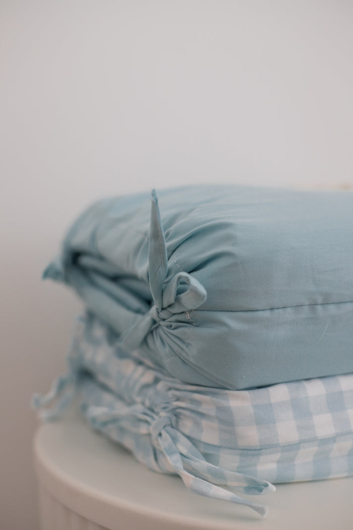 Waterproof Single Fitted Sheet - Solid Blue