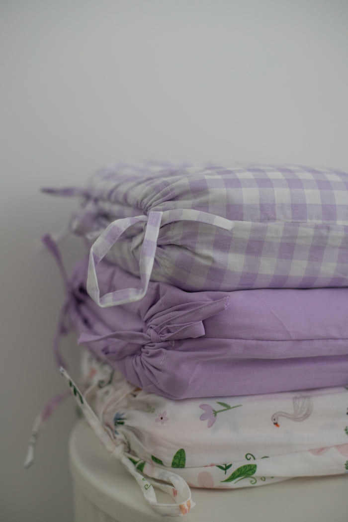 Waterproof Single Fitted Sheet - Solid Lilac