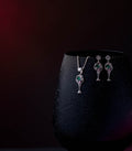 Wine Glass Necklace Set (Silver)