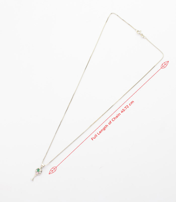 Wine Glass Necklace Set (Silver)