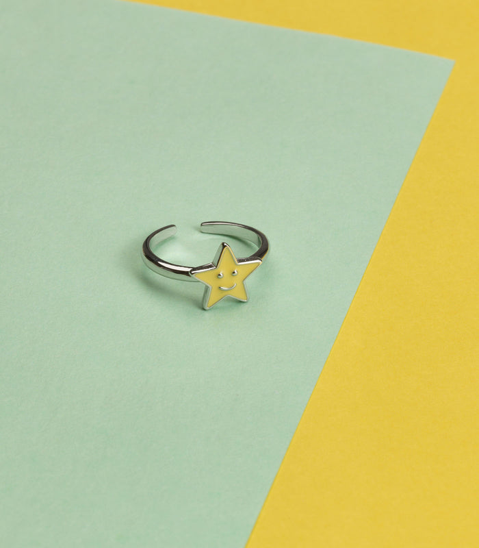 Yellow Star Finger Ring (Silver)