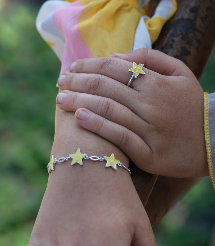 Yellow Star Finger Ring (Silver)